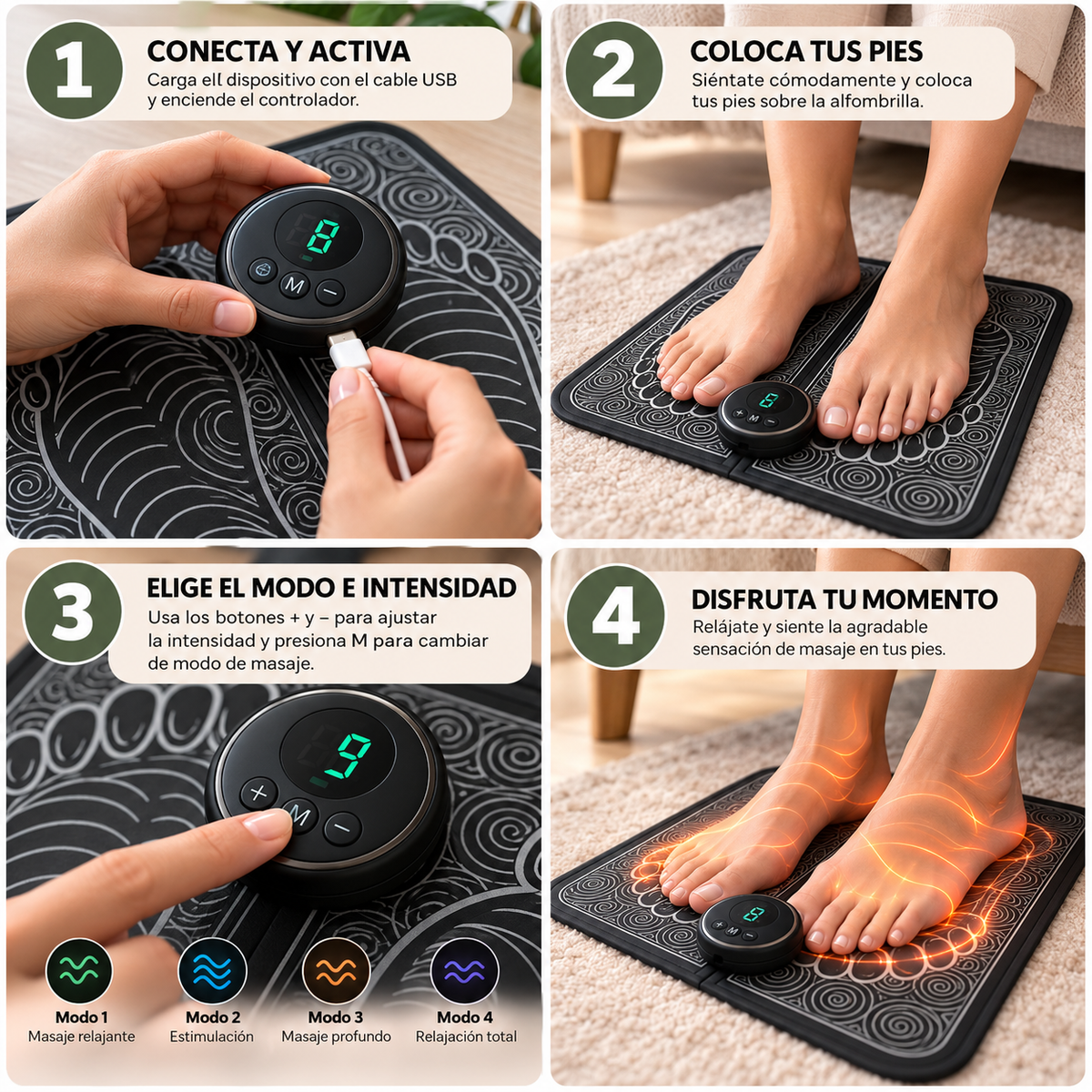 FOOTLIV™ Masajeador Eléctrico para Pies. Fisioterapia y acupuntura éctrica